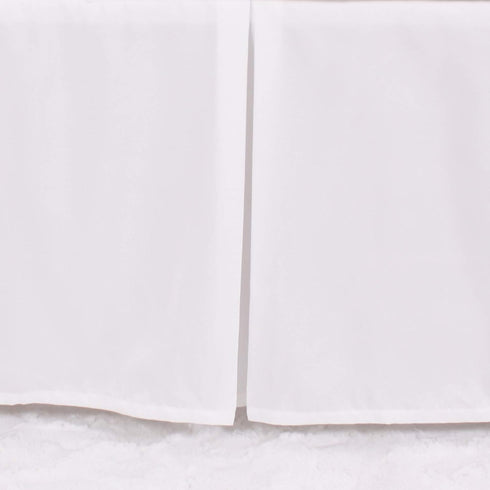 CaSaJa Classic Microfiber Crib Skirt with 2 Pleated Workmanship, Soft Breathable Dust Ruffle Fits Standard Crib and Toddler Bed, Pure White Color ...