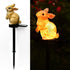 Rabbit Garden Ornaments Bunny Decor Solar Outdoor Statue Animal Lawn Yard Decorations Outside Stake Waterproof Patio Cute Brown Hare Figurines Lig...