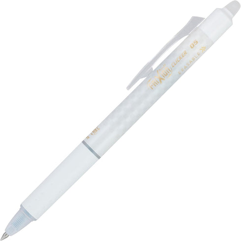 Pilot FriXion Clicker Checker Design Erasable Gel Pens, Extra Fine Point, 0.5mm, White Barrel, Black Ink, Pack of 3 Pens...