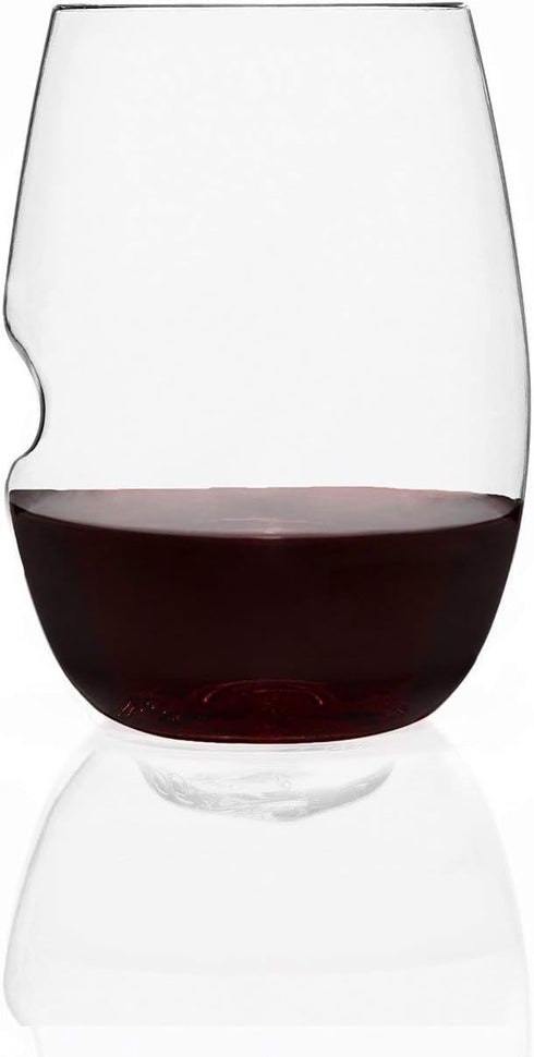 govino The Original Shatterproof Wine Glass – Set of 2, 16 oz, Made in USA, Reusable, Dishwasher Safe, BPA-free, Clear Stemless Red Wine Glasses f...