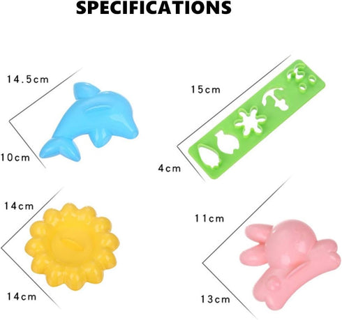 4 Set Rice Mold Cartoon Dolphin Rabbit Sun Sushi Bento Maker Mould Seaweed Nori Cutter Bento Accessories DIY Kitchen Tools for Baby Kids Meal...