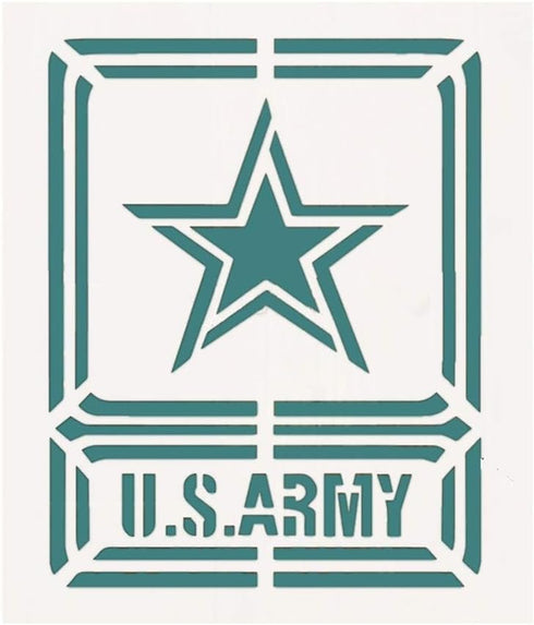 U.S Army Stencil for Painting on Wood, Fabric, Walls, Airbrush + More | Reusable 8.7 x 7.4 inch Mylar Template (US Army Military Logo)...