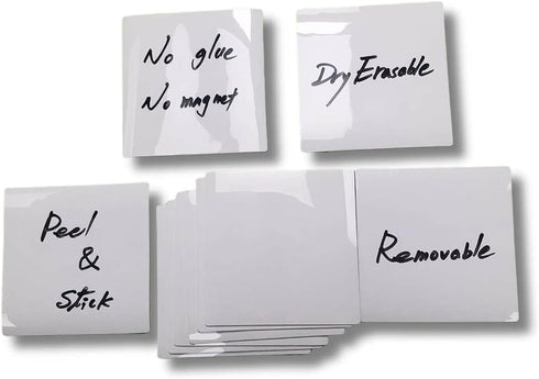 Dry Erase Sticky Notes Reusable - 4"×4"-6 Pack.White Sticky Notes Non-Magnetic Whiteboard Stickers for Wall?PC?Wood?Bricks...