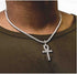 putouzip 18K Gold Iced Out Cross Pendant 316L Stainless Steel Cuban Link Chain Necklace For Men Women...