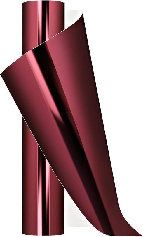 AHIJOY Heat Transfer Vinyl Burgundy Iron On Vinyl Metallic HTV 12" x 12FT Maroon Chrome HTV Vinyl for T-Shirt Garment Fabric Clothing...