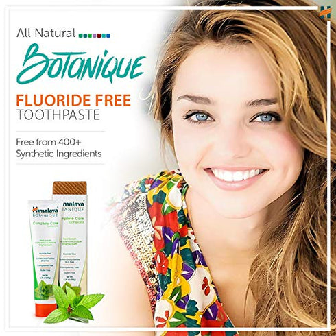 Himalaya Botanique Complete Care Toothpaste, Herbal, Peppermint Flavor, Fights Plaque, Freshens Breath, Fluoride Free, No Artificial Flavors, SLS ...