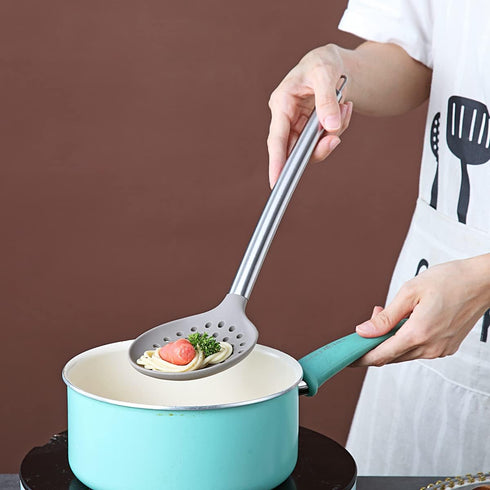 Berglander Skimmer, Non-stick Silicone Strainer, Kitchen Cooking Skimmers For Non-Stick Cookware, Dishwasher Safe, Easy to Clean...