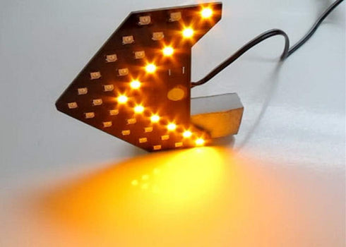 iJDMTOY Pair Dynamic Sequential 3-Step Flash 33-SMD LED Circuit Board Panels for Behind The Side Mirror Turn Signal Retrofit, Amber Yellow...