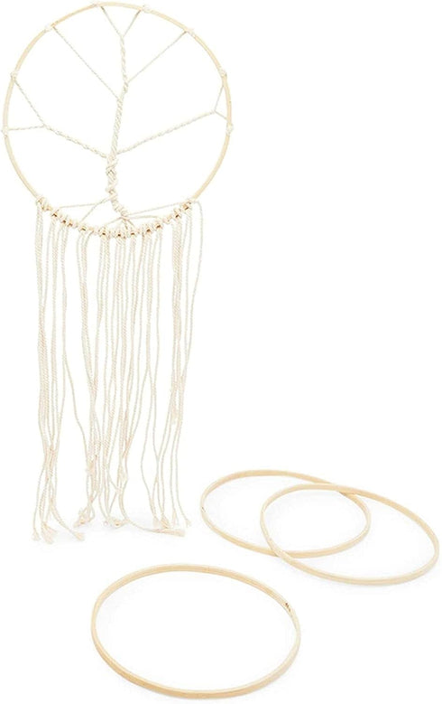 Bamboo Rings for Crafts, Macrame, and Dreamcatchers (9 in, 12 Pack)...