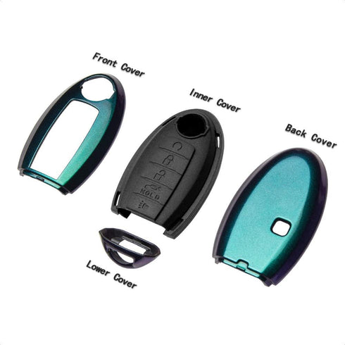 TANGSEN Smart Key Fob Case Cover Compatible with Infiniti JX35 Q50 Q60 QX56 QX60 QX80 for Nissan Altima Armada Maxima Murano Pathfinder Rogue 5 Bu...