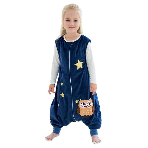MICHLEY Toddler Sleeping Sack with Feet Newborn Infant Sleeveless Sleeping Bag 2-way Zipper Baby Wearable Blanket for Walkers,Dark Blue Owl,3-5T...