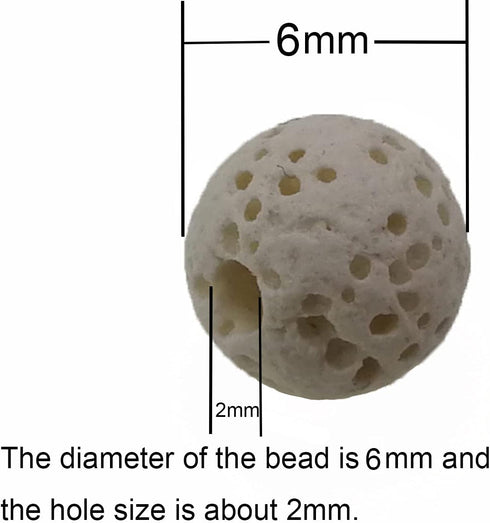 Pamir Tong 500pcs 6mm Bracelet Beads Kit Round Loose Lava Beads Natural Stone & Glass Beads Set for Diffuser Essential Oils Bracelets DIY Jewelry ...