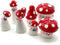 7pcs Red Mini Mushrooms Crafts Little Fairy Garden Mushrooms Tiny Resin Mushroom Decor Fake Mushroom Miniatures Statue for Bonsai Micro Landscape ...