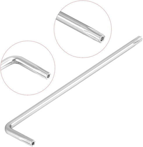 uxcell Long Tamper Proof Torx Star Key Bit Wrench L-Shape Nickel Plated T20...