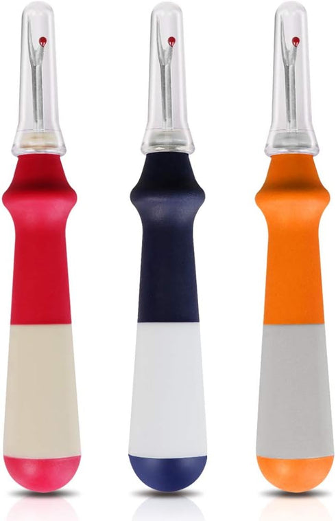 Lhedon Seam Ripper 3 PCS, Seam Rippers for Sewing, Ergonomic Grip, Colorful Large Thread Stitch Remover Tool Handy Stitch Rippers for Sewing Craft...
