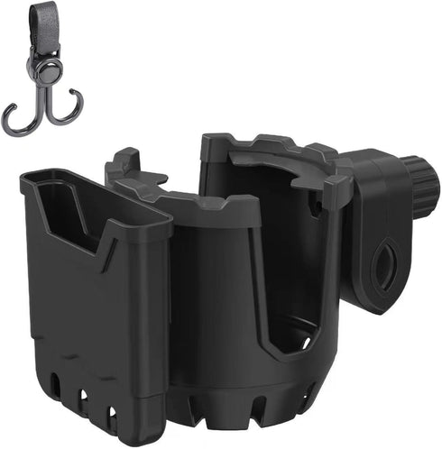 Stroller Cup Holder with Phone Holder, Cup Holder for Uppababy Stroller,Adjustable 2-in-1 Universal Cup Phone Holder for Stroller, Walker, Motorcy...