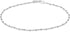 SEA OF ICE 925 Sterling Silver 1mm Diamond-Cut Alternate Bead Rolo Chain Anklet For Women, Size 9", 10" and 11"...