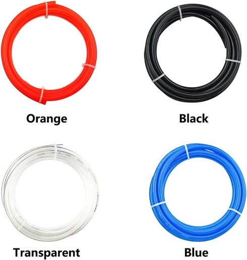 1/4" OD PU Tubing, 32.8 Feet Length Pneumatic Hose for Air Compressor or Fluid Transfer Line (Blue, 32.8FT)...
