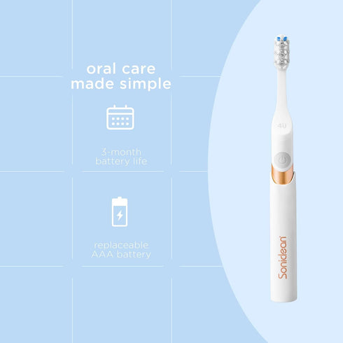 Soniclean 4U Sonic Electric Toothbrush for Adults, Bronze, Battery Powered, Unisex-Adults...