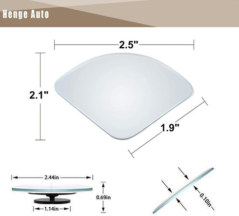 Car Blind Spot Mirror,HD Glass Frameless Convex Rotating Design,Rear View Mirror with wide angle Adjustable,Stick for Van SUV Trucks Universal (Fa...