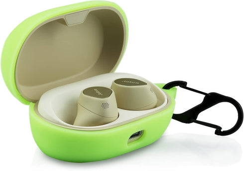 LEFXMOPHY Case Cover Compatible with Jabra Elite 7 Pro Green Silicone Protective Protector Skin Glow in Dark with Clip...