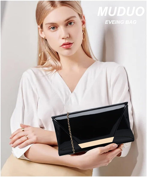 Women Patent Leather Fashion Clutch Purses Evening Bag Handbag...