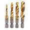 4Pcs Drill Tap Bits Set Combination Drill Thread Metric Tap Drill Bit Set M4 M6 M8 M10 Metric Thread HSS Drill and Tap Bits 1/4 Hex Shank Thread S...
