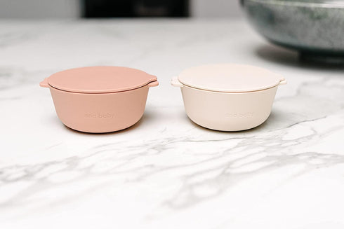 2 Pack Silicone Bowls with Lids, for Babies and Toddlers, BPA Free, Dishwasher, Microwave, and Freezer Safe...