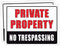 TRUSTY No Trespassing Sign for Private Property Unimproved Land Homes Fences Gates Trees 12" W x 9" H Weatherproof Tear Resistant Outdoor Vinyl (2...