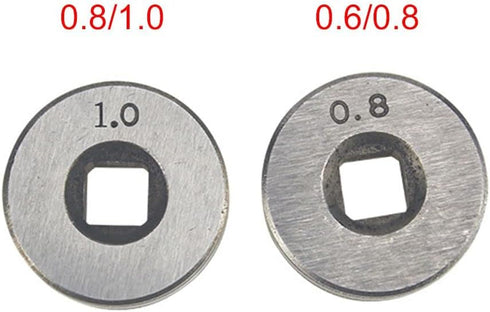 2Pcs 0.8/1.0mm Roll Wheels Knurled Groove Wire Feed Drive Rollers 25mm0.8mm 1.0mm Knurl K Groove for Steel Aluminum Flux Cord Wire Soldering Suppl...