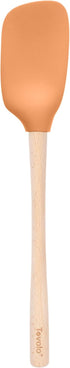 Tovolo Flex-Core Apricot Wood-Handled Spoonula, Silicone Spoon Spatula Head With Ergonomic Grip & Wooden Handle, Silicone Spatula Spoon for Cookin...