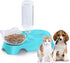 MILIFUN Double Dog Cat Bowls - Pets Water and Food Bowl Set, 15°Tilted Water and Food Bowl Set with Automatic Waterer Bottle for Small or Medium S...