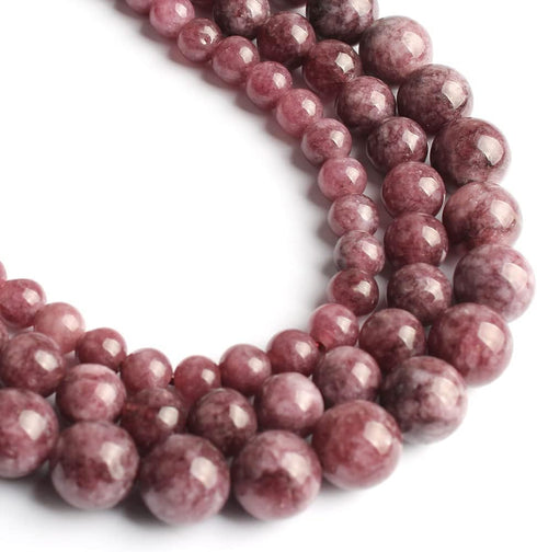 Yochus 10mm Lepidolite Round Loose Beads Natural Stone Beads for Jewelry Making...