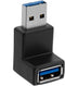 Cmple - 90 Degree USB 3.0 Male to Female Adapter Up Right Angle A Plug to Jack Connector Converter Extender for PC Laptop Hard Drive Keyboard Mous...