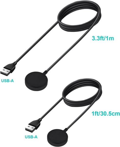 SEVENKA 2-Pack USB Wireless Charger for Samsung Watch Charger, Galaxy Watch6/6 Classic/ 5/5 Pro/4/4 Classic/3/Active 2/1, 1m Long & 30cm Short Rep...