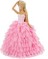 BARWA Princess Evening Party Clothes Wears Dress Outfit Set for 11.5 inch Doll with Hat (Pink Wedding Dress)...