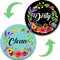 Dishwasher Magnet,Clean Dirty Sign Indicator- Double Sided Magnet with Magnetic Plate, Kitchen Dish Washer Refrigerator Reversible Indicator Flowe...