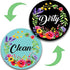 Dishwasher Magnet,Clean Dirty Sign Indicator- Double Sided Magnet with Magnetic Plate, Kitchen Dish Washer Refrigerator Reversible Indicator Flowe...