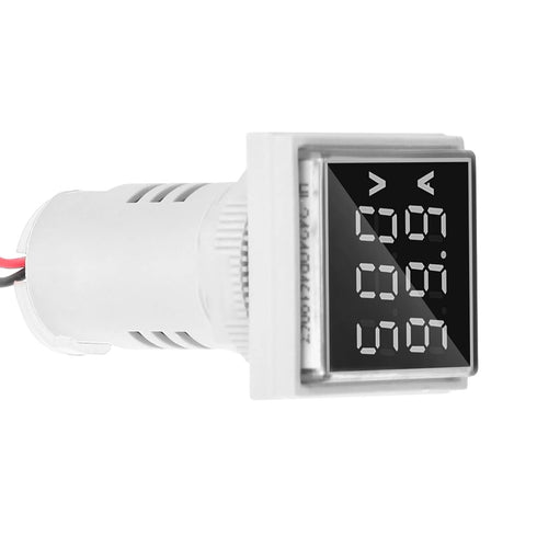 LED Display Voltmeter, Voltage Tester Current Detector 22mm Dual Display Panel Voltmeter Ammeter AC 0-100A 60-500V Meter Indicator (White)...