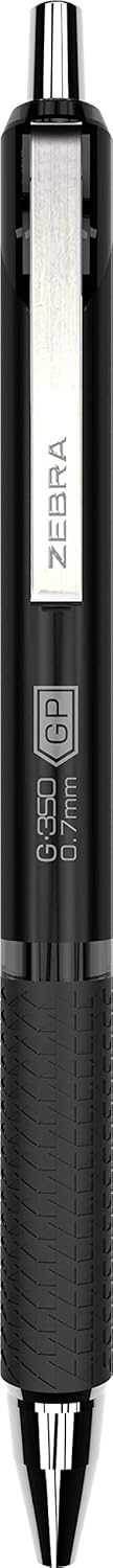 Zebra Pen G-350 and M-350 Retractable Gel Pen/Mechanical Pencil Set, Premium Black Metal Barrel, Medium Point, 0.7mm, (11112), 2 Count (Pack of 1)...