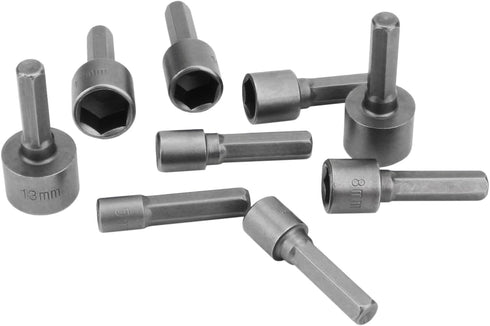 9pcs Nut Driver Drill Bit Set Impact Ready Socket Bit Chuck Adapter 1/4" Hex Shank 5-13mm Metric Socket Strong Sleeve Wrench Screw Power Drill Ada...