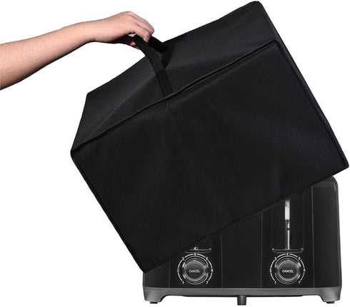 Black Nylon Heavy Duty Dust Cover for Toaster,water resistant case for Cuisinart 4-Slice Toaster CPT-435P1/CPT-142P1/CPT-142P1/GE Stainless Steel ...