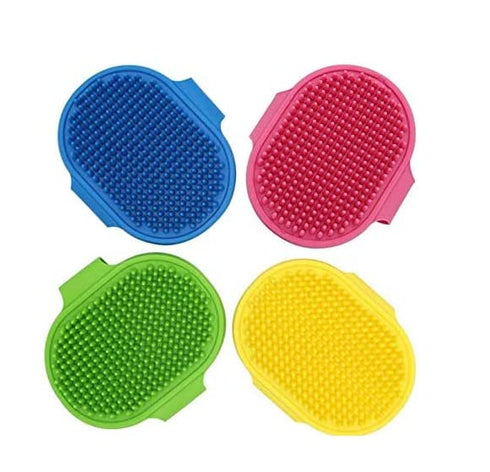Veewon Silicone Pet Brush Pet Massage Bath Shampoo Brush Dogs Cats Cleaning Grooming Brushes (Rose)...