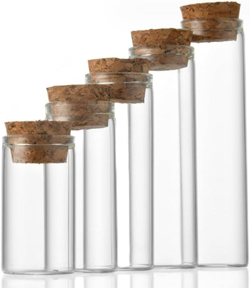 12Pcs 15ML 0.5OZ Mini Glass Bottles Small Tubes Jars Test Tube with Cork Stopper Wish Bottles Message Bottles Tiny Glass Vials Jars for DIY Craft ...