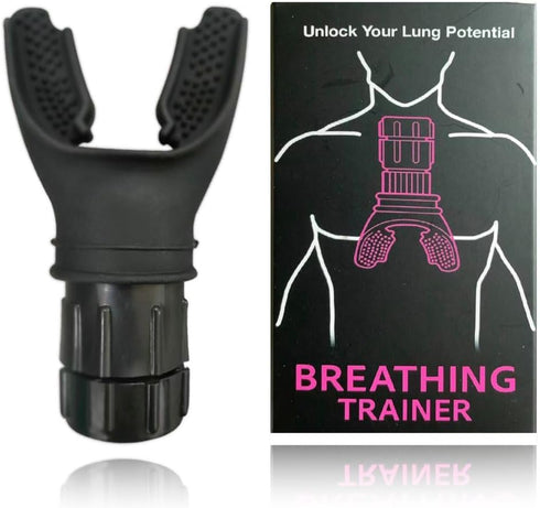 Breathing Trainer, Portable Muscle Trainer with Adjustable Resistance, Compact Lung Exercise Device, Detachable for Easy Cleaning...