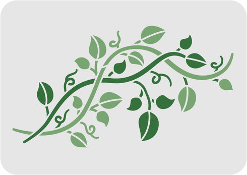 FINGERINSPIRE Vine Leaves Stencil Template 11.7x8.3 inch Plastic Vine Drawing Painting Stencils Rectangle Reusable Stencils for Painting and DIY P...
