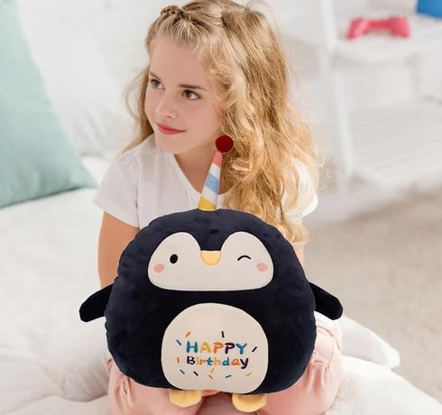 12 Inch Soft Penguin Plush Hugging Pillow Cute Birthday Penguin Stuffed Animal Plushies Toy Penguin Kids Stuffed Animals Penguin Happy Birthday Pl...