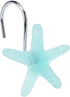 Beach Shower Curtain Hooks, Glow in The Dark, Creative Blue Starfish, Seashell, Conch and Seahorse, Coastal Theme Ocean Seaside Pretty Bathroom Dé...