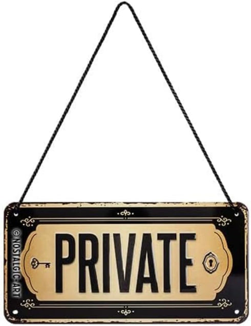 Nostalgic-Art Retro hanging sign, 3.9" x 7.9", Private – Gift idea for your home, made of metal, vintage design...