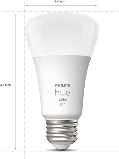 Philips Hue Smart 75W A19 LED Bulb - Soft Warm White Light - 1 Pack - 1100LM - E26 - Indoor - Control with Hue App - Works with Alexa, Google Assi...